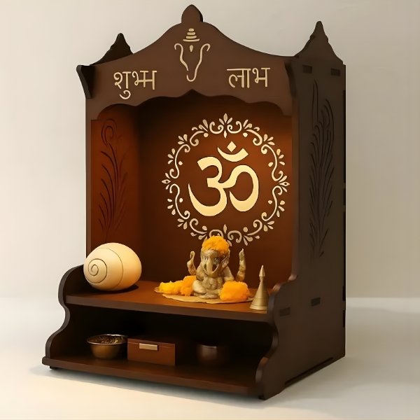Wooden Wall Mounted Pooja Mandir