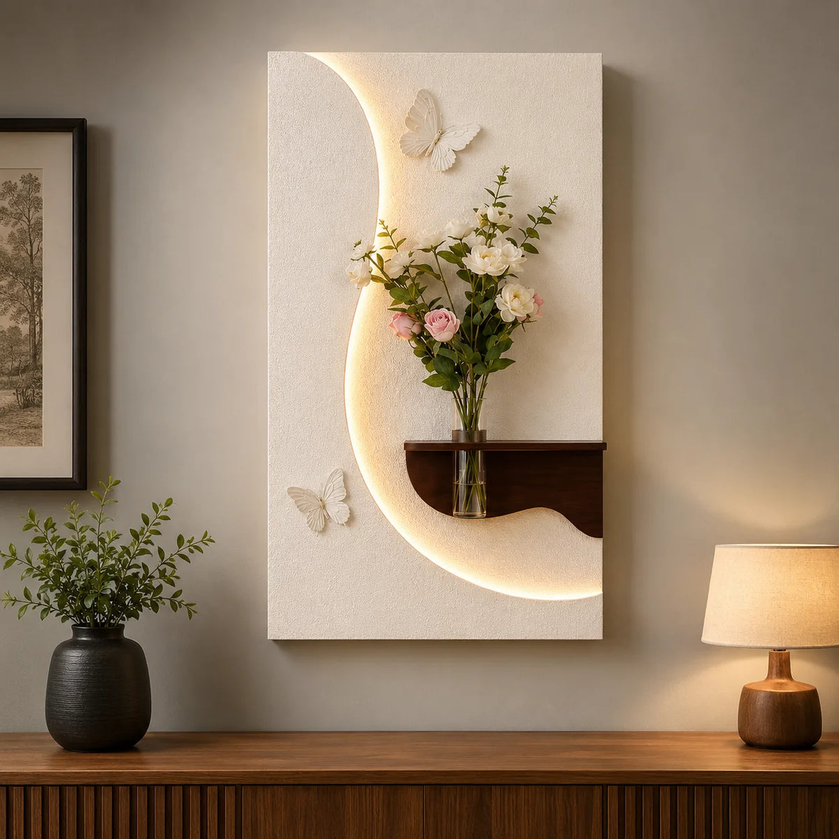 Crescent Glow Butterfly Wall Art