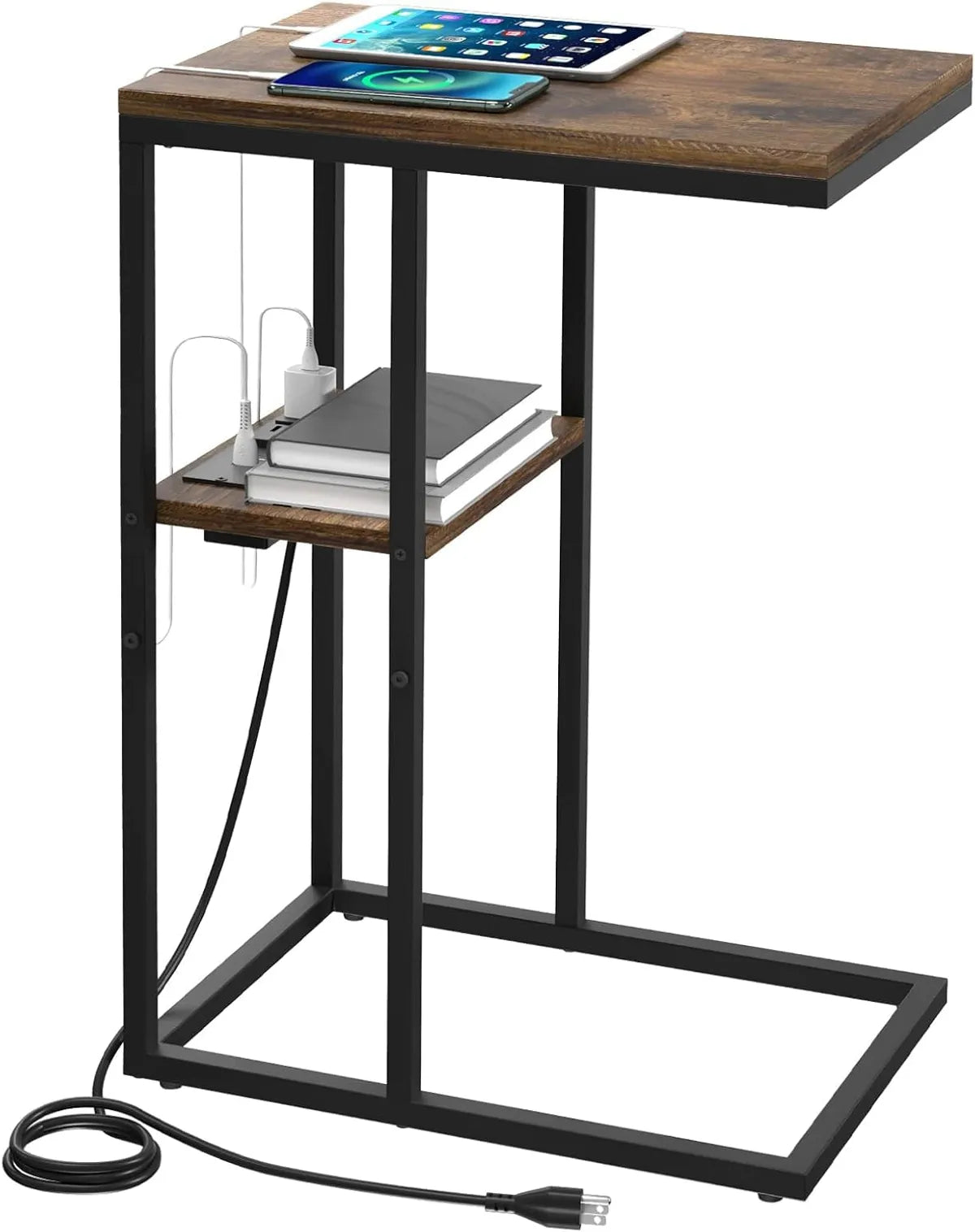Good Square wooden laptop Table with Storage Rack