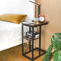 Good Square wooden laptop Table with Storage Rack