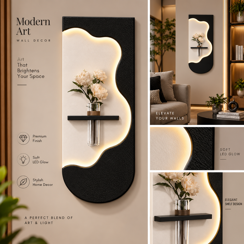 Modern Luxe Floral LED Wall Art