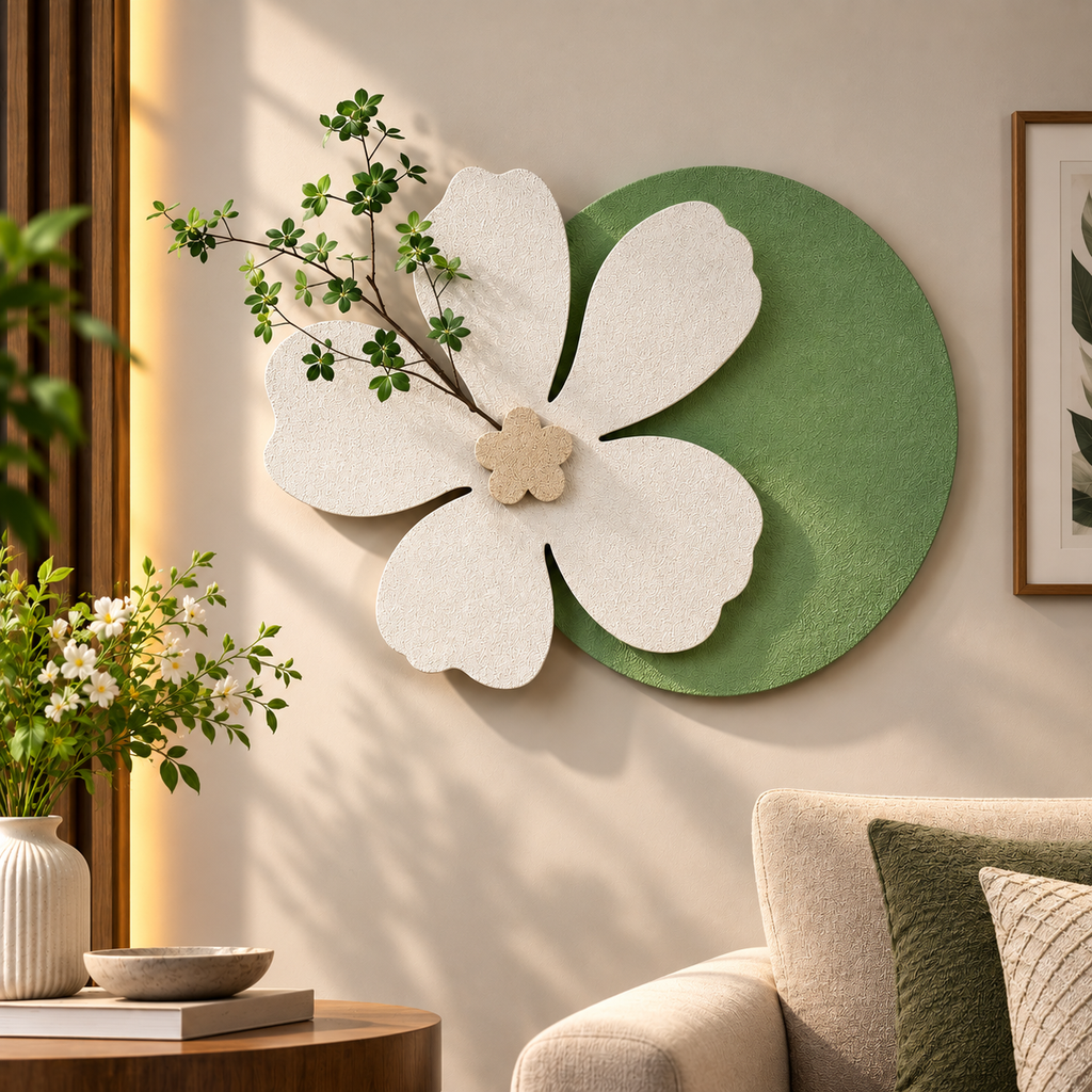 Modern Floral Halo LED Wall Art