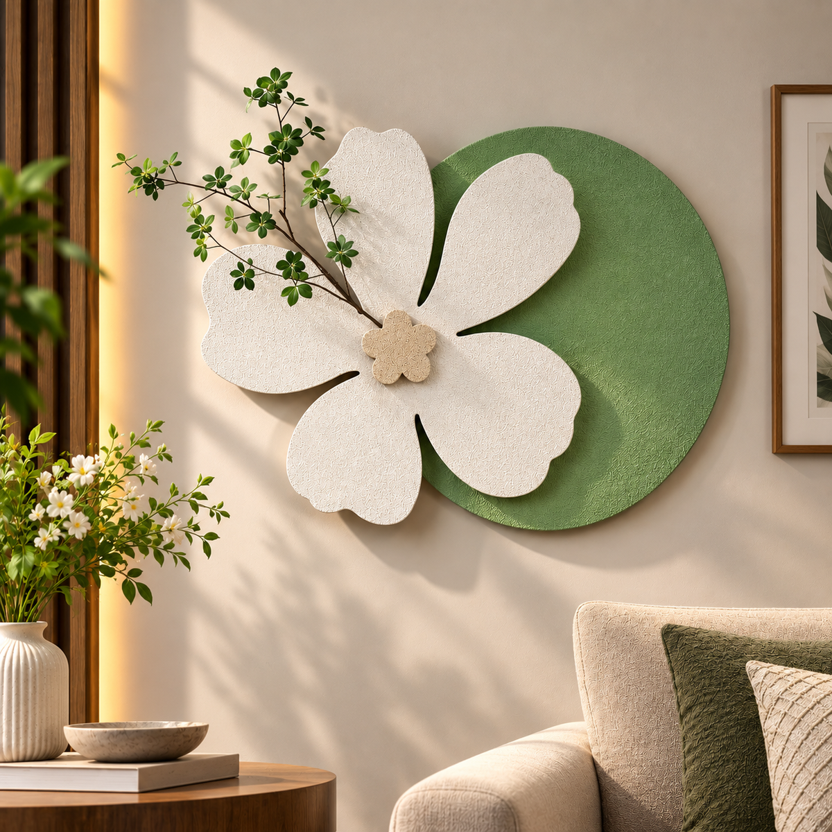 Modern Floral Halo LED Wall Art