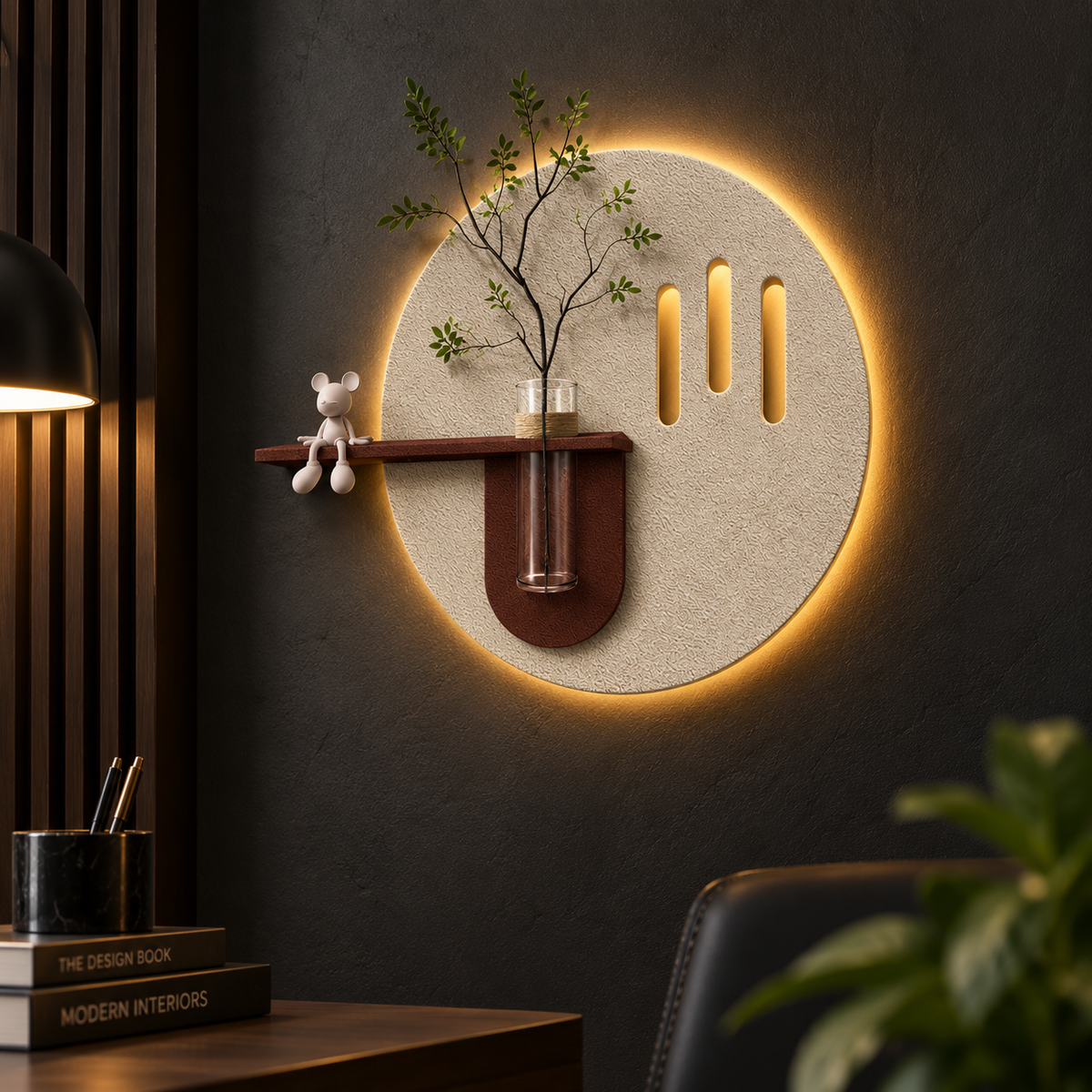 Modern Organic Circle Wall Shelf