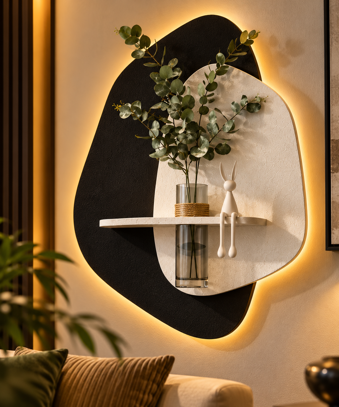 AuraGlow Organic LED Wall Shelf