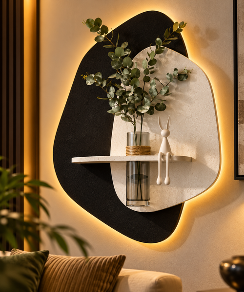 AuraGlow Organic LED Wall Shelf