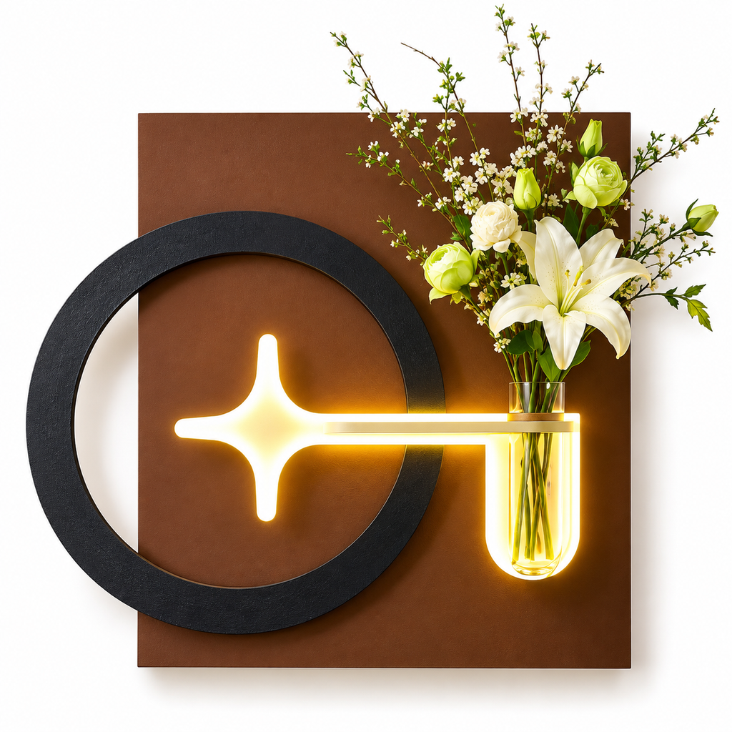 Modern LED Wall Art with Vase
