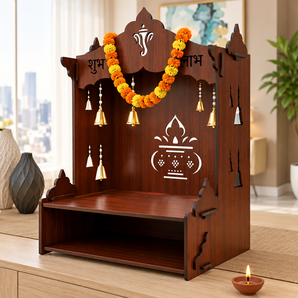 Wooden Foldable Pooja Mandir
