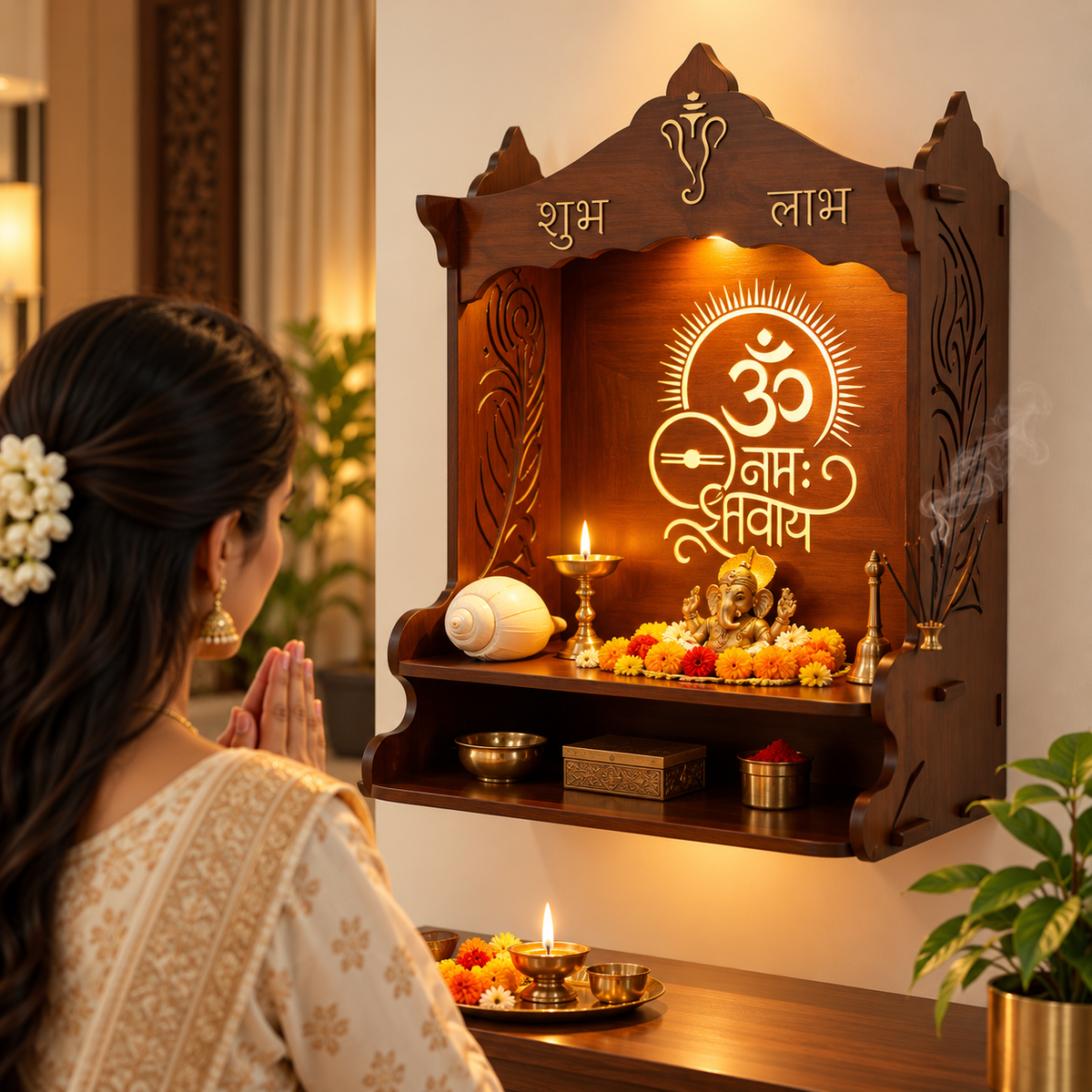 Premium Wooden Pooja Mandir