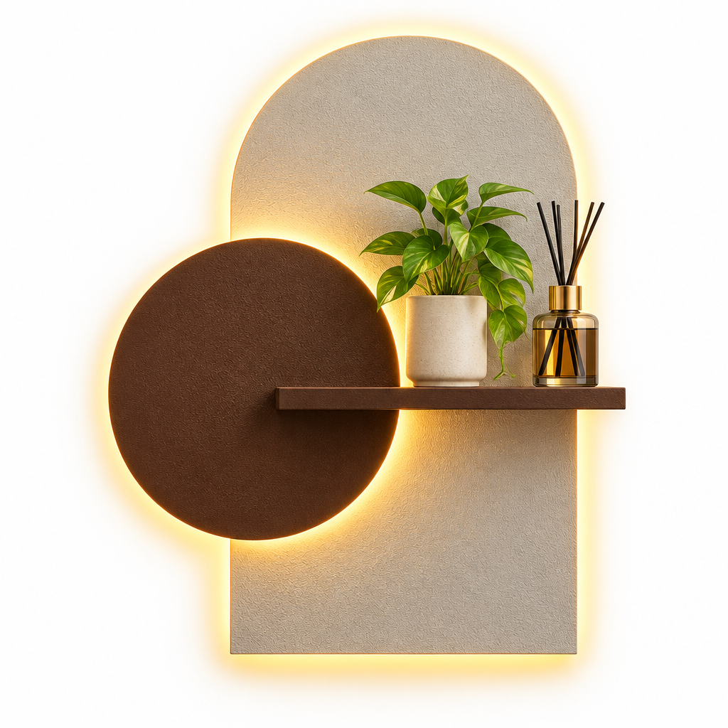 Modern LED Wall Shelf with Decorative Display