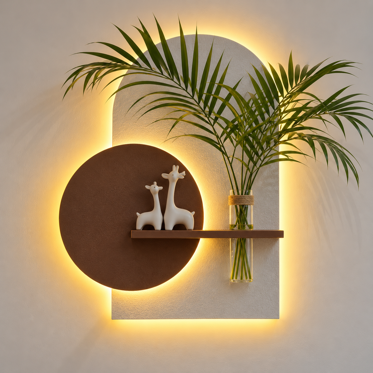 Modern LED Wall Shelf with Decorative Display