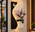 Modern S-Curve LED Wall Art with Floating Shelf