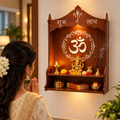 Wooden Wall Mounted Pooja Mandir
