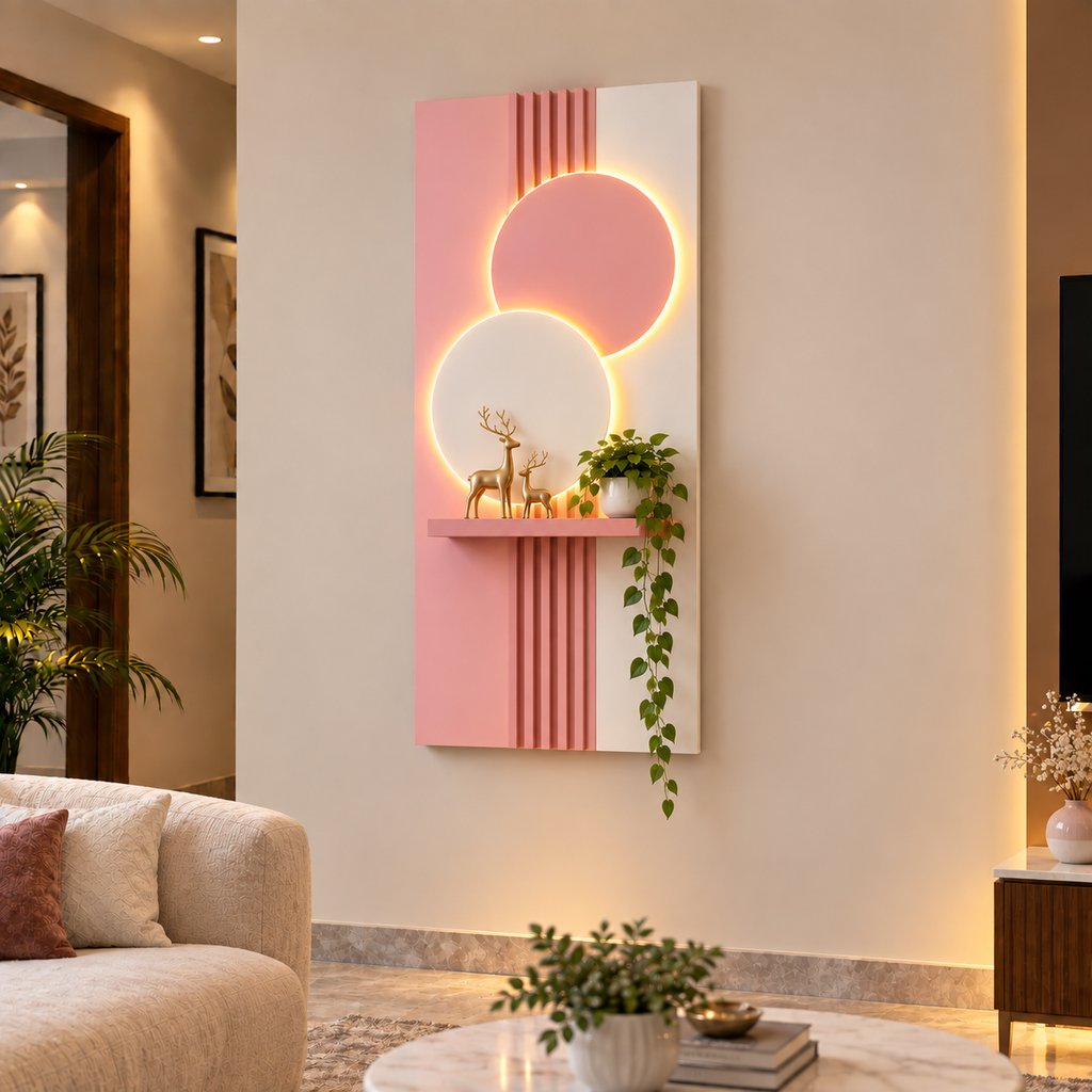 Modern LED Wall Shelf with Decorative Display