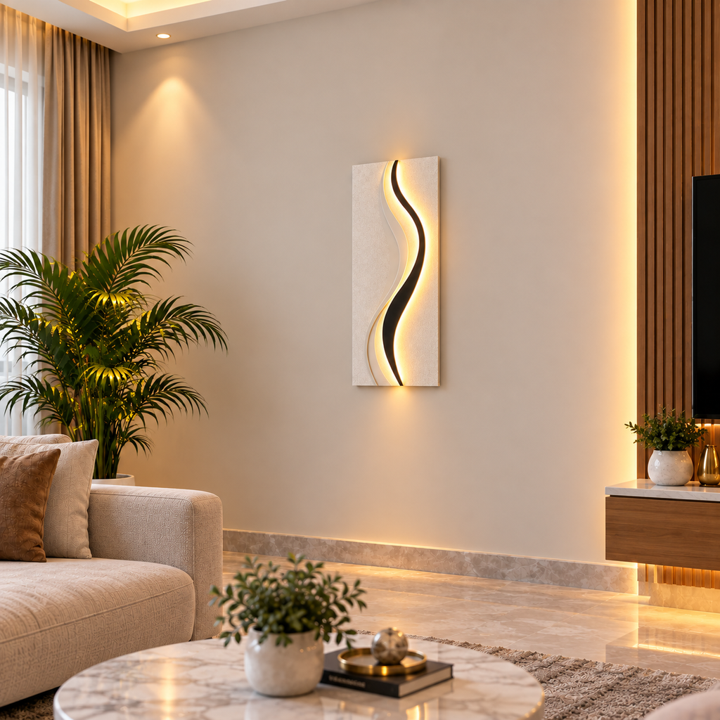 Modern LED Wall Shelf with Decorative Display