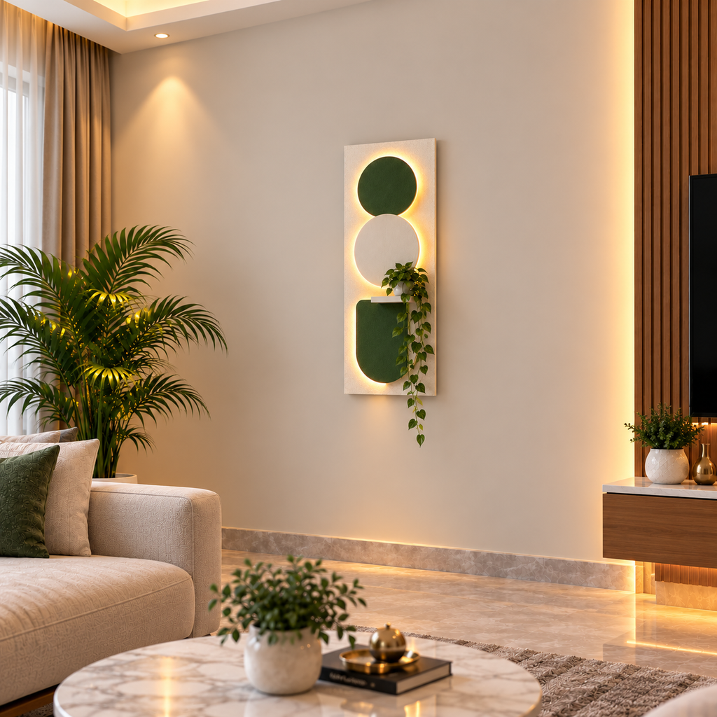 Modern LED Wall Shelf with Decorative Display