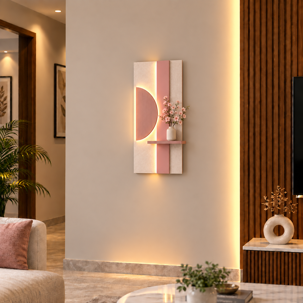 Modern LED Wall Shelf with Decorative Display