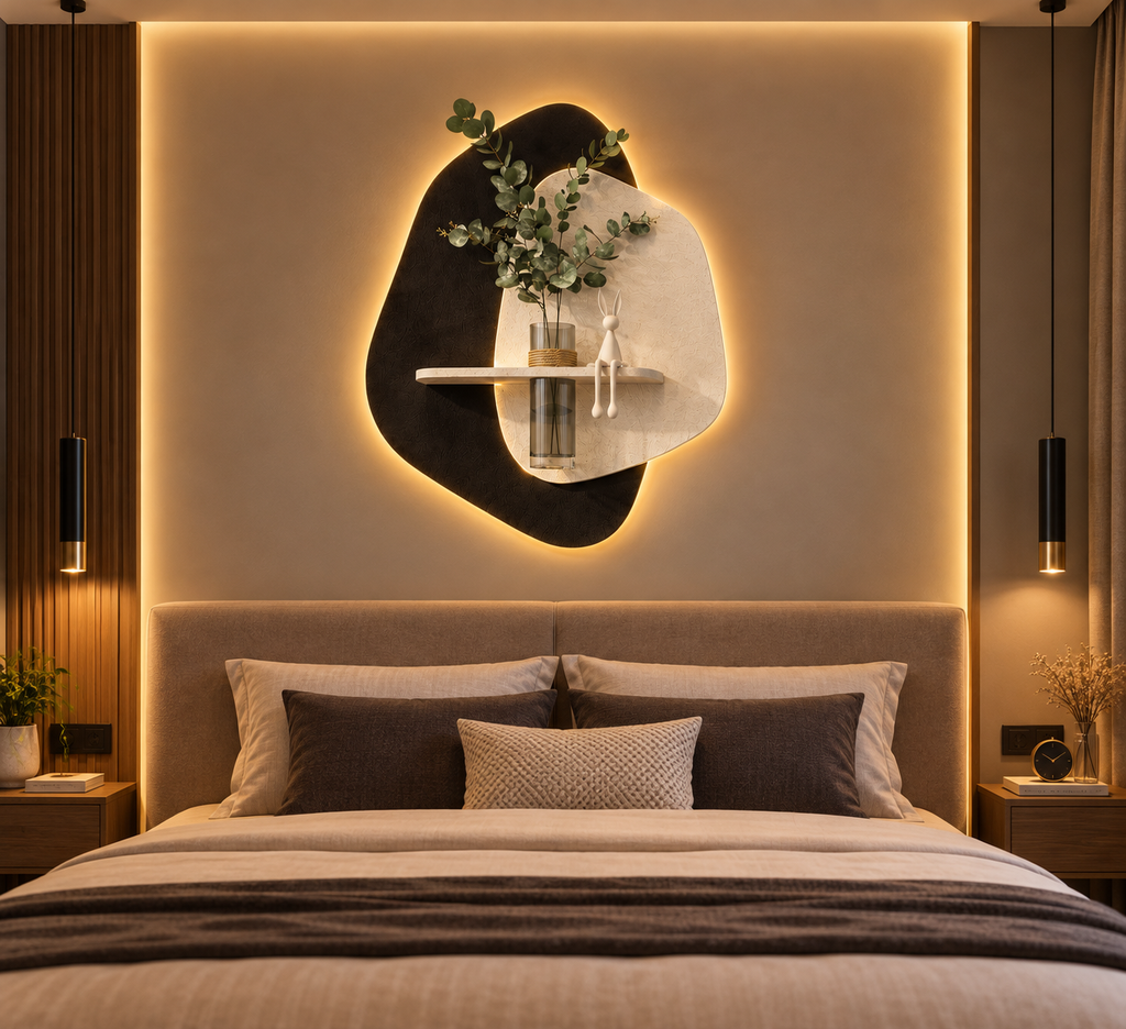 AuraGlow Organic LED Wall Shelf