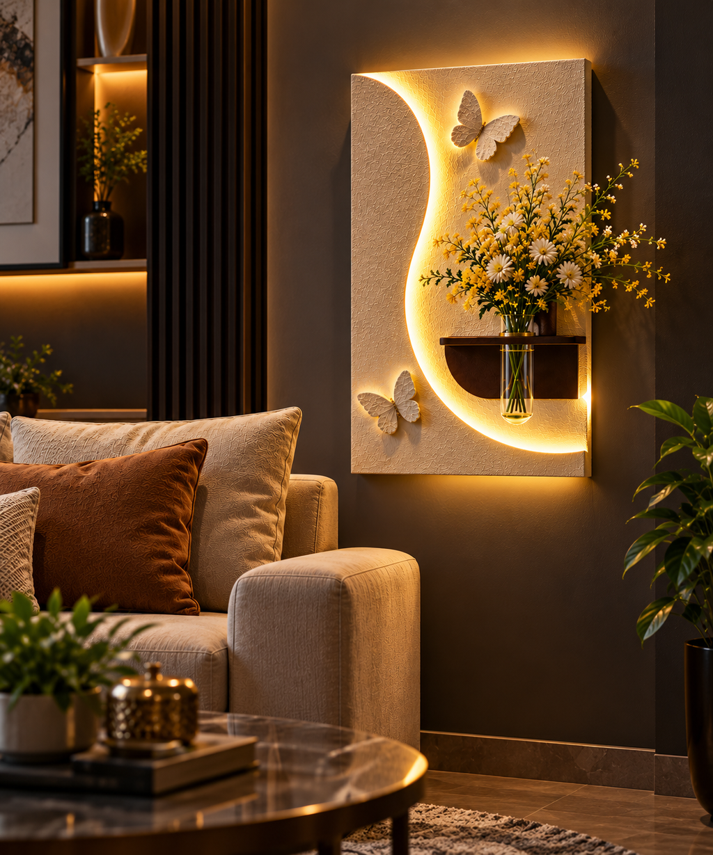 Crescent Glow Butterfly Wall Art