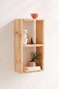 Modern Wooden Wall Shelf Organizer | Minimal Floating Storage Shelf for Home Décor