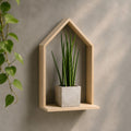 Wooden House-Shaped Wall Shelf for Home Décor | Modern Floating Display Shelf