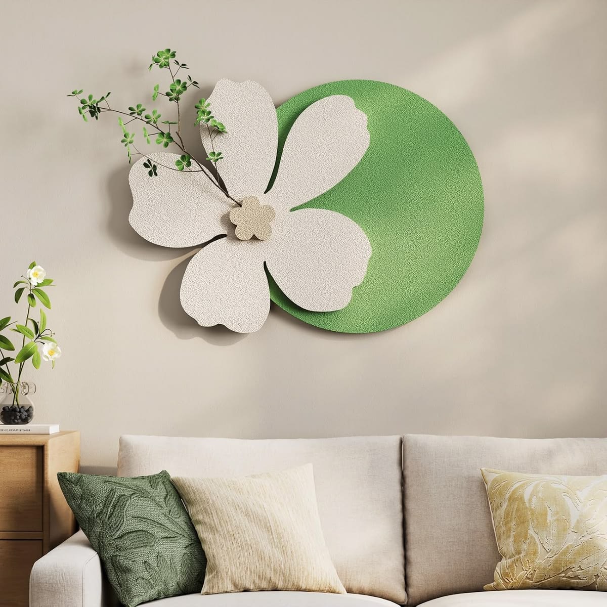 Modern Floral Halo LED Wall Art